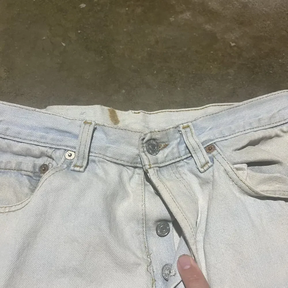 Vintage 80s Levi's 501 Light Wash Straight Leg Jeans 31x31